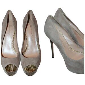 Jean Michel Cazabat spike heels leather dress shoes Snake Skin print Size 37.5